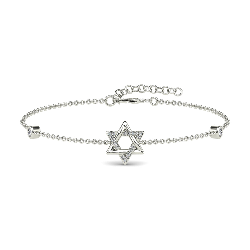 14K Solid Gold  0.10ctw Diamond Bracelets