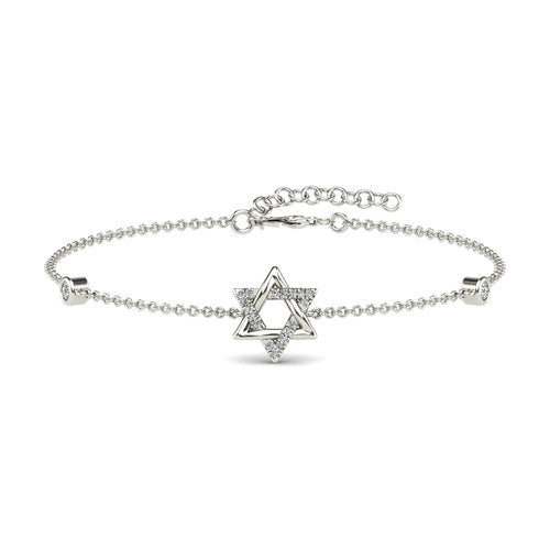 14K Solid Gold  0.10ctw Diamond Bracelets