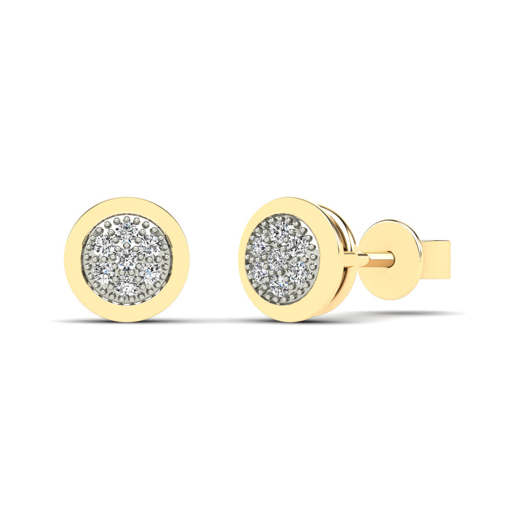 14K Solid Gold  0.05ctw Diamond Stud Earrings