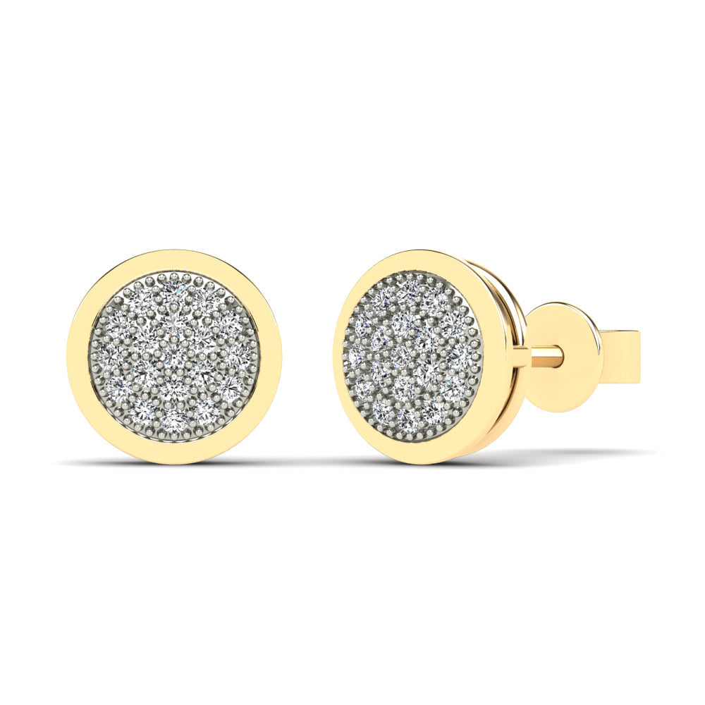 14K Solid Gold  0.10ctw Diamond Stud Earrings