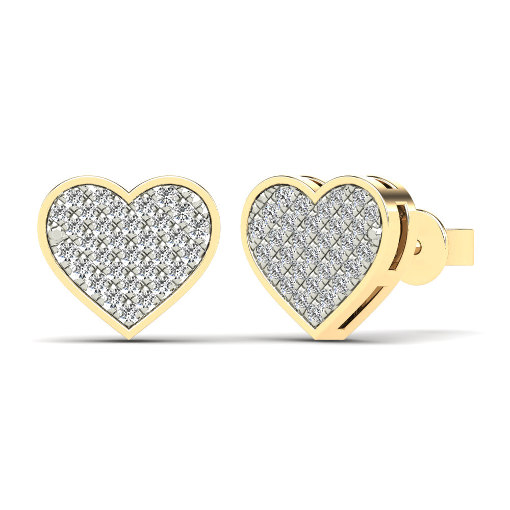 14K Solid Gold  0.16ctw Diamond Stud Earrings