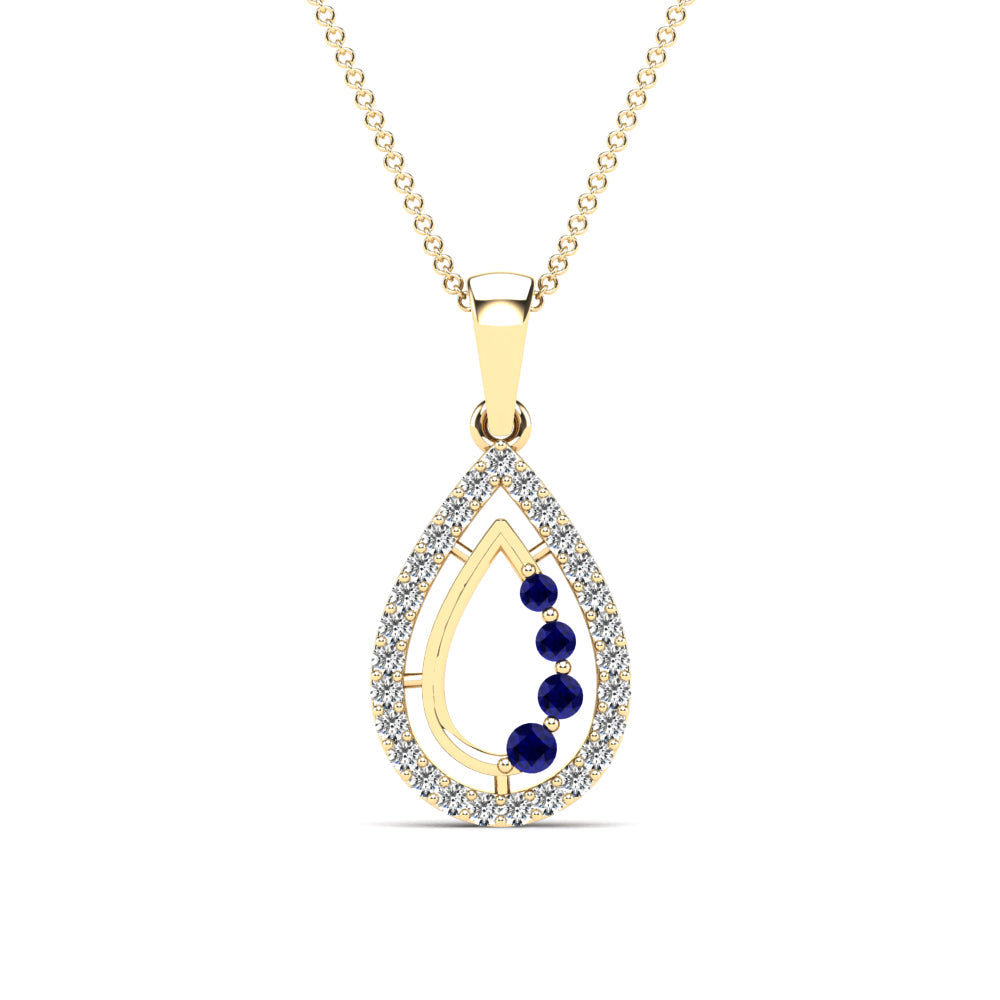 14K Solid Gold  0.17ctw Diamond Pendants