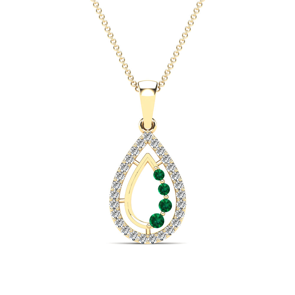 14K Solid Gold  0.17ctw Diamond Pendants