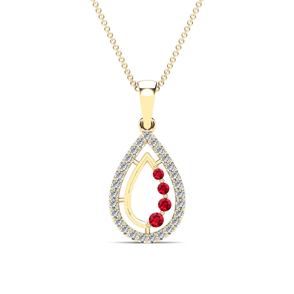 14K Solid Gold  0.17ctw Diamond Pendants