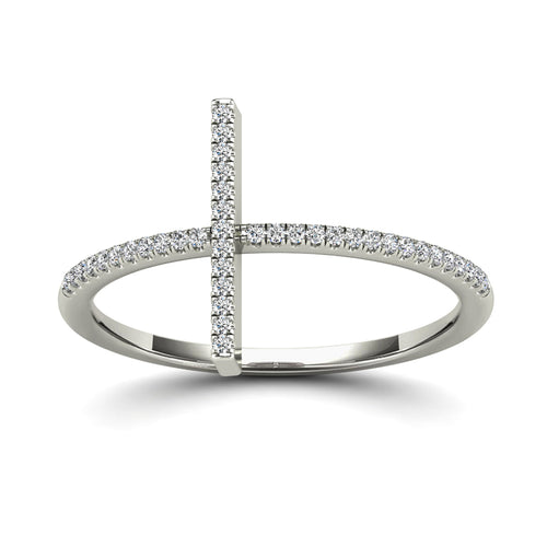 14K Solid Gold  0.10ctw Diamond Womens Rings
