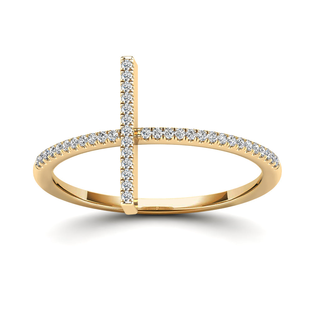 14K Solid Gold  0.10ctw Diamond Womens Rings