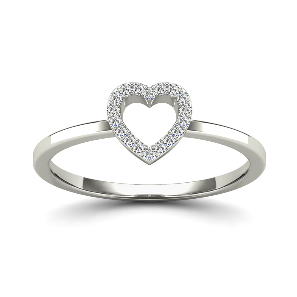14K Solid Gold  0.06ctw Diamond Womens Rings