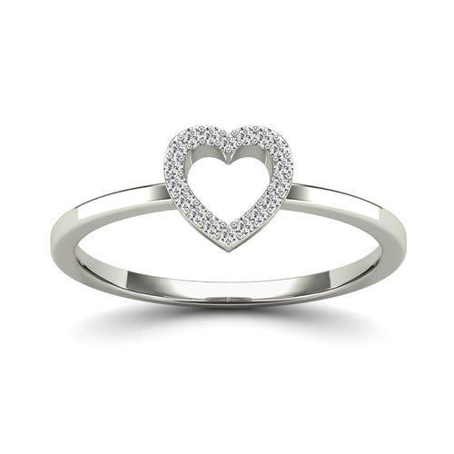 14K Solid Gold  0.06ctw Diamond Womens Rings