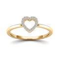 14K Solid Gold  0.06ctw Diamond Womens Rings