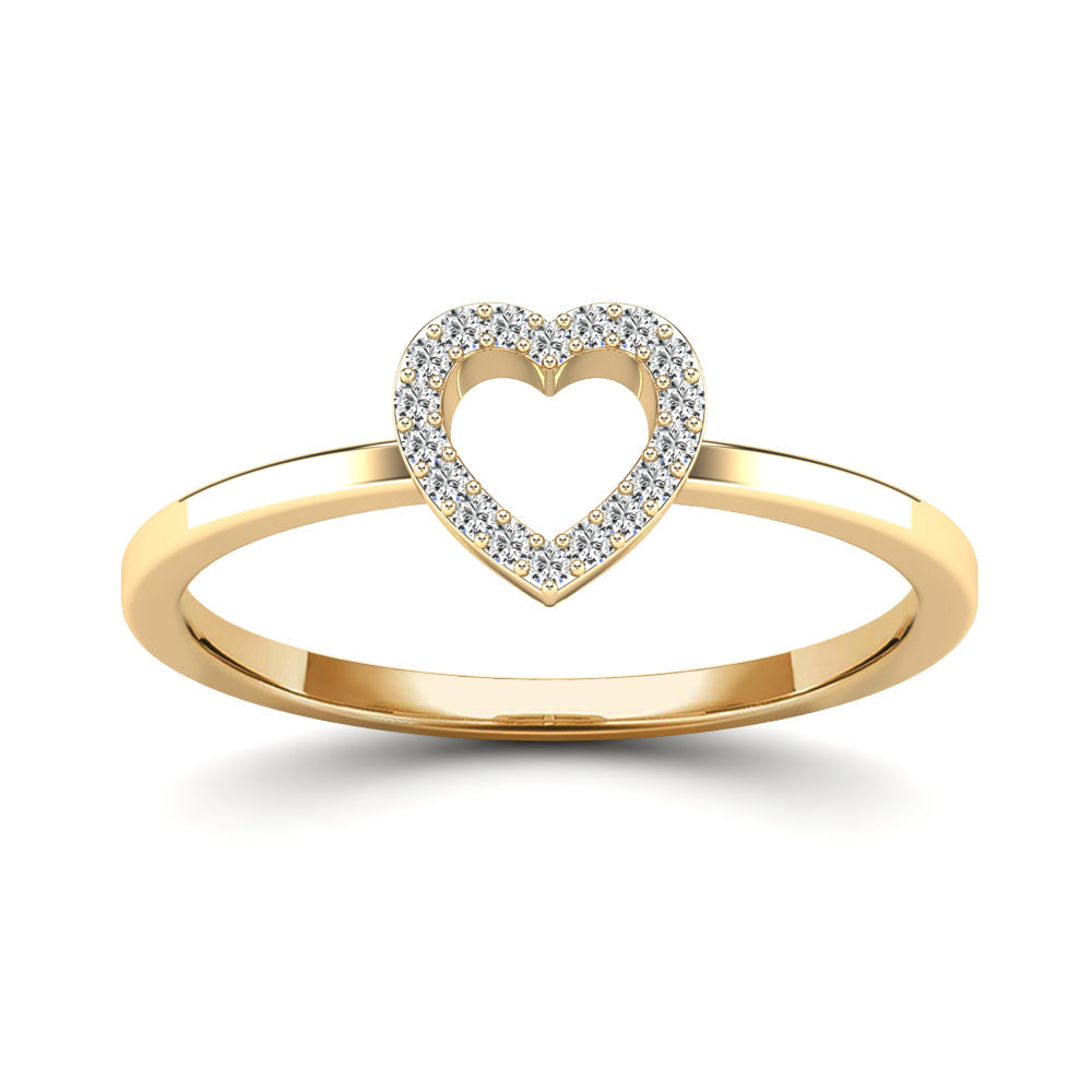 14K Solid Gold  0.06ctw Diamond Womens Rings