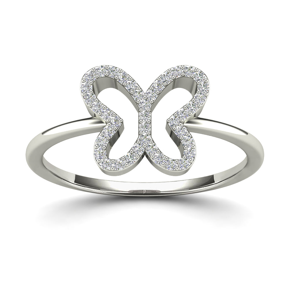 14K Solid Gold  0.14ctw Diamond Womens Rings