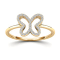 14K Solid Gold  0.14ctw Diamond Womens Rings