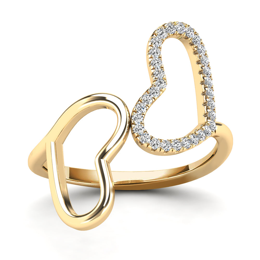 14K Solid Gold  0.11ctw Diamond Womens Rings