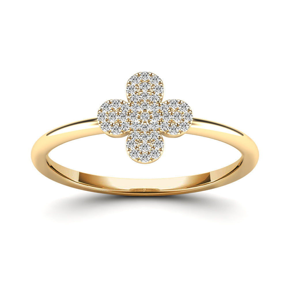 14K Solid Gold  0.10ctw Diamond Womens Rings