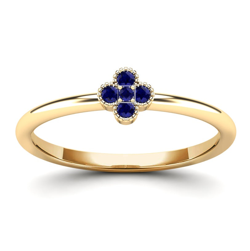 14K Solid Gold  0.08ctw - 0.11ctw Gem Stone Womens Rings