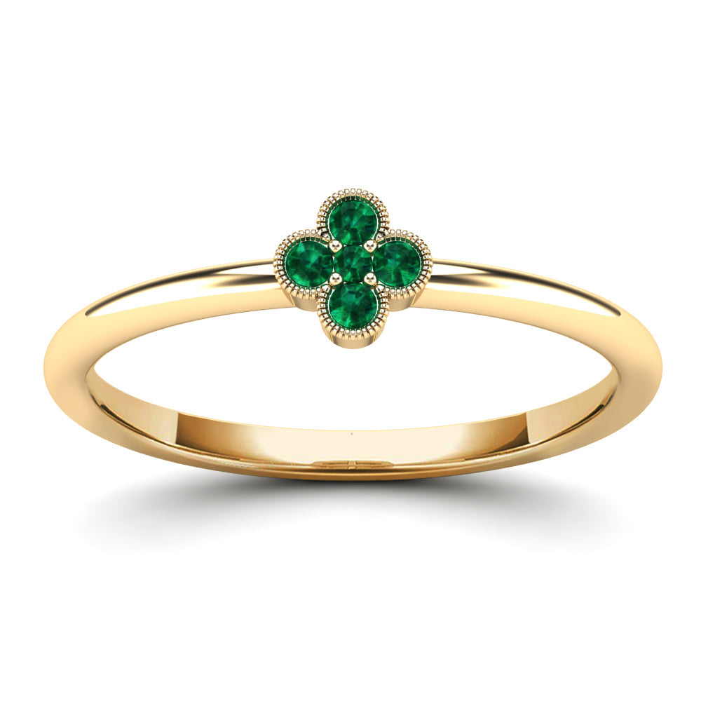 14K Solid Gold  0.08ctw - 0.11ctw Gem Stone Womens Rings