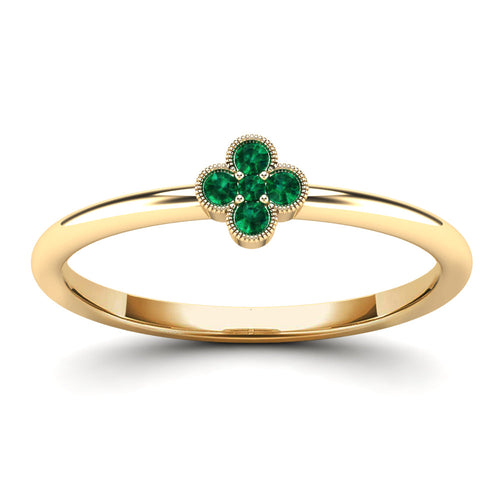 14K Solid Gold  0.08ctw - 0.11ctw Gem Stone Womens Rings