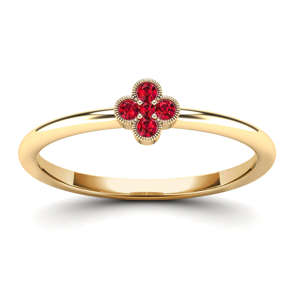 14K Solid Gold  0.08ctw - 0.11ctw Gem Stone Womens Rings