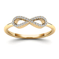 14K Solid Gold  0.11ctw Diamond Womens Rings