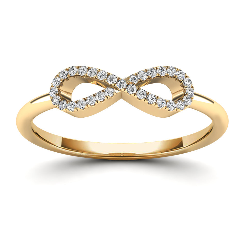 14K Solid Gold  0.11ctw Diamond Womens Rings