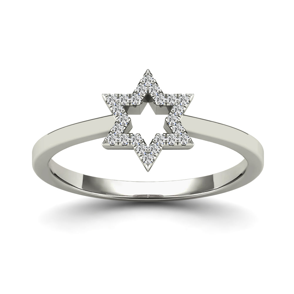 14K Solid Gold  0.08ctw Diamond Womens Rings