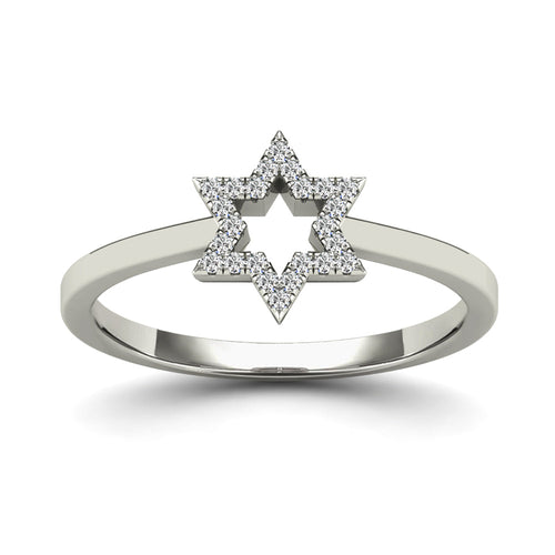 14K Solid Gold  0.08ctw Diamond Womens Rings