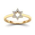 14K Solid Gold  0.08ctw Diamond Womens Rings
