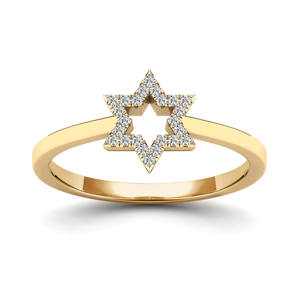 14K Solid Gold  0.08ctw Diamond Womens Rings