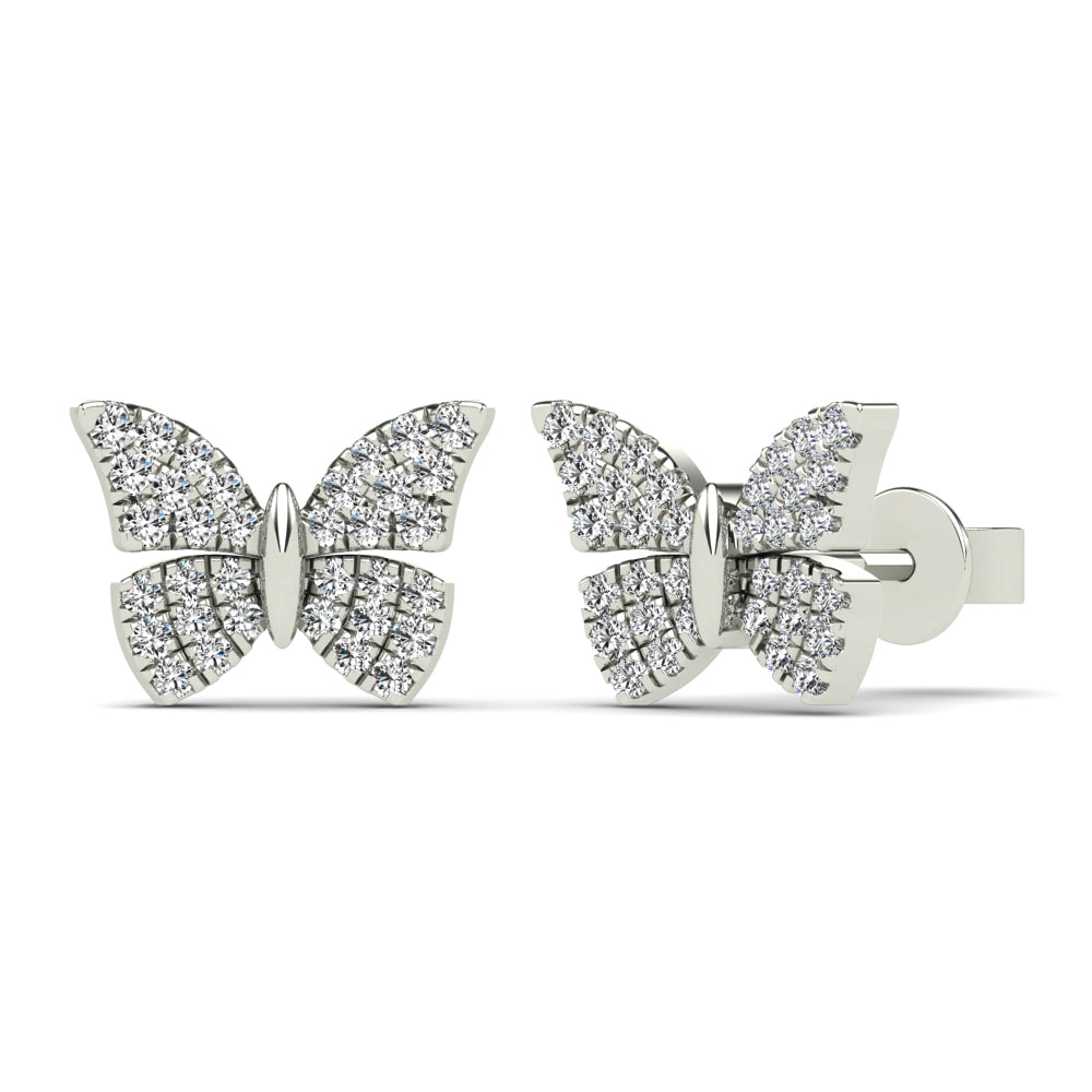 14K Solid Gold  0.13ctw Diamond Stud Earrings