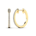 14K Solid Gold 0.16ctw Diamond Hoop Earrings