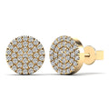 14K Solid Gold 0.22ctw Diamond Micro-pavé Round Stud Earrings