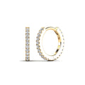 14K Solid Gold 0.16ctw Full Round Diamond Hoop Earrings