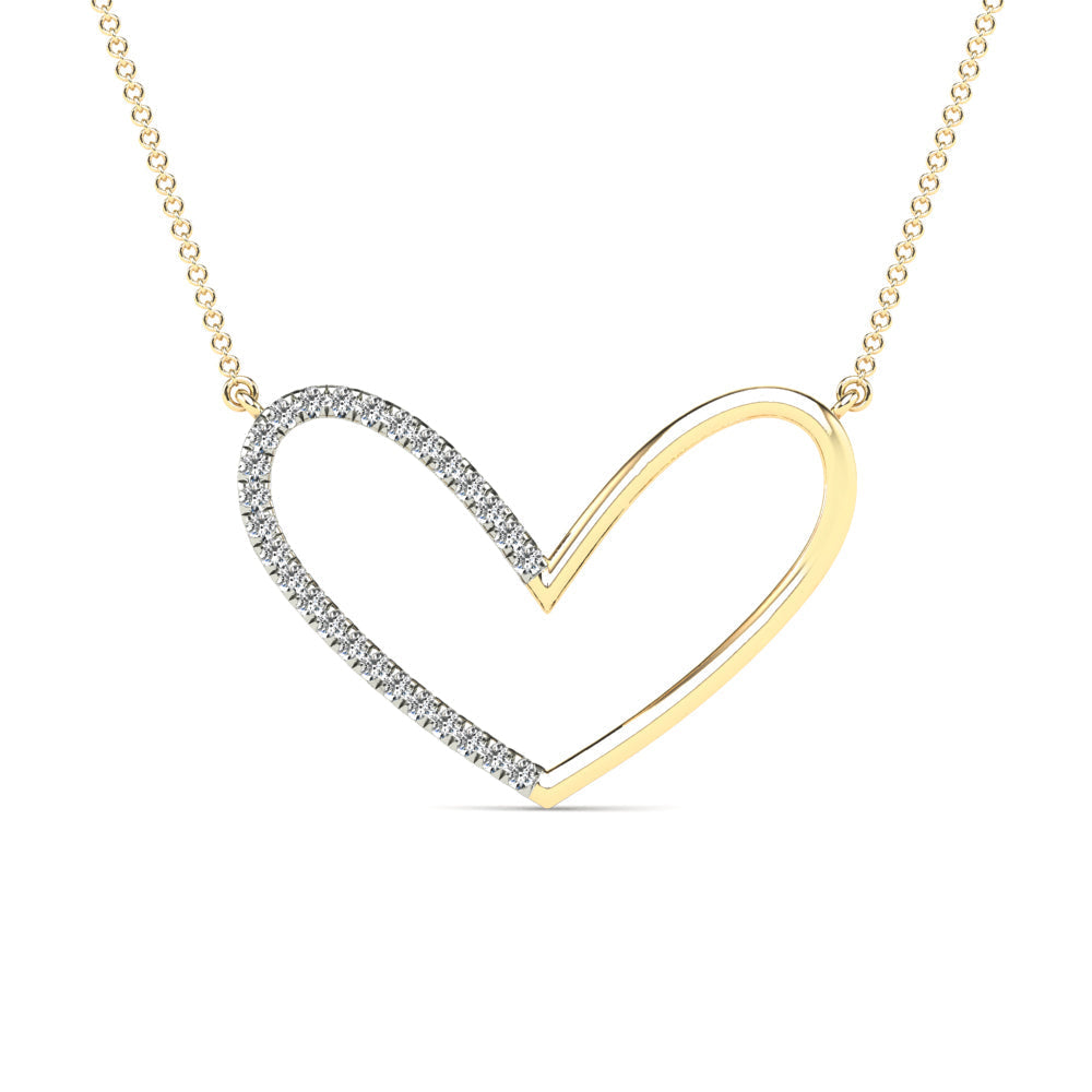 14K Solid Gold  0.10ctw Diamond Necklaces
