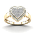 10K Solid Gold 0.12ctw Diamond Heart Ring