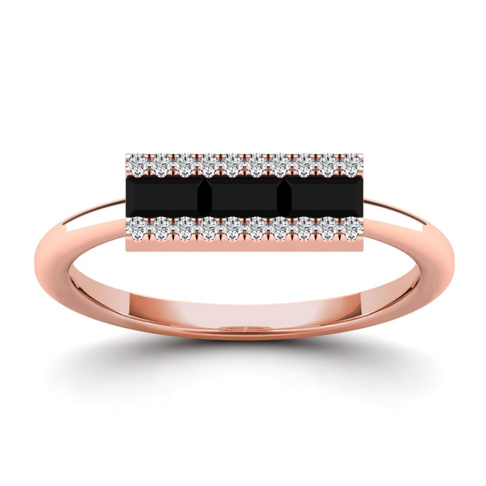 14K Solid Gold 0.43ctw Baguette Diamond Womens Statement Ring