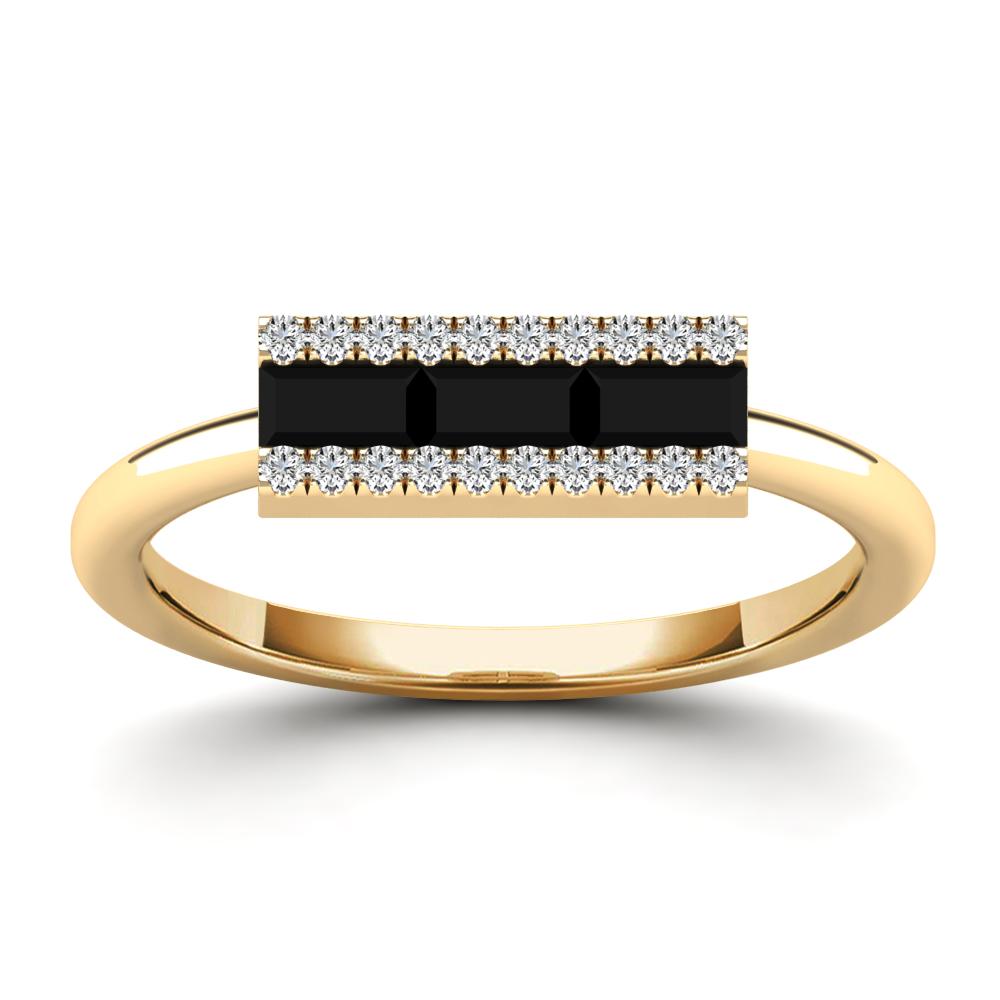 14K Solid Gold 0.43ctw Baguette Diamond Womens Statement Ring