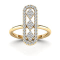 14K Solid Gold 0.46ctw Diamond Womens Statement Ring
