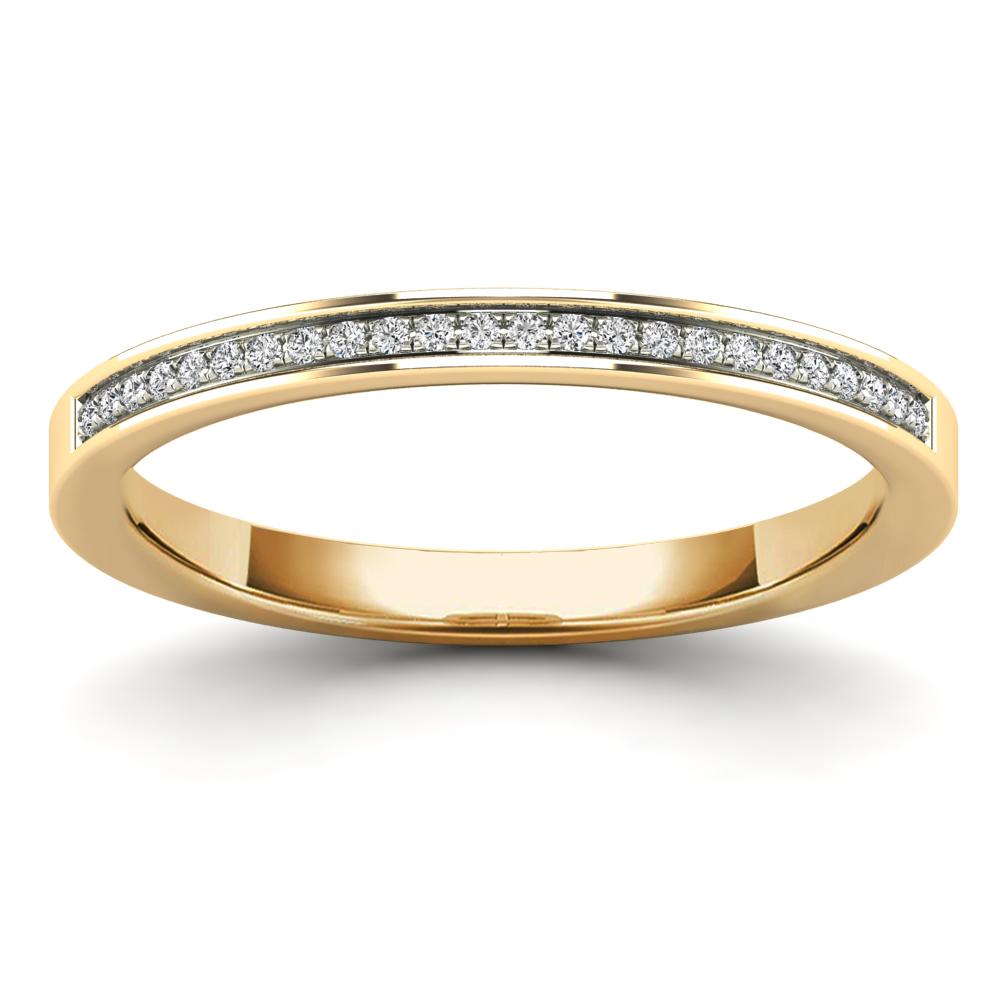 14K Solid Gold 0.08ctw Diamond Half Eternity Womens Wedding Band