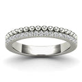 14K Solid Gold 0.20ctw Diamond Beaded Half Eternity Womens Wedding Band