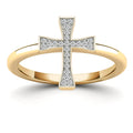 14K Solid Gold 0.09ctw Diamond Womens Rings