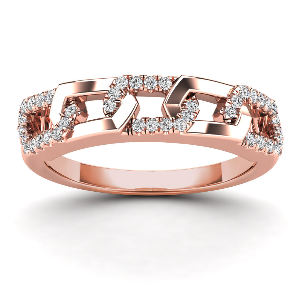 14K Solid Gold 0.14ctw Diamond Womens Rings