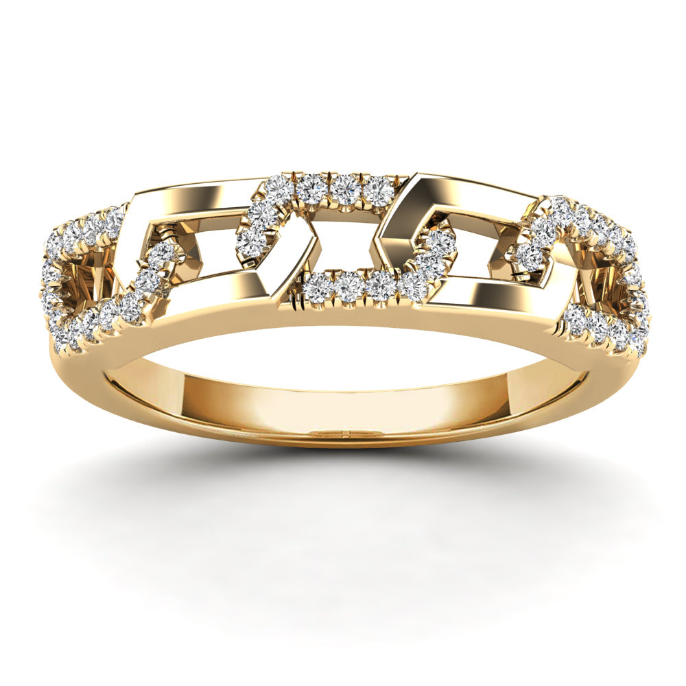 14K Solid Gold 0.14ctw Diamond Womens Rings