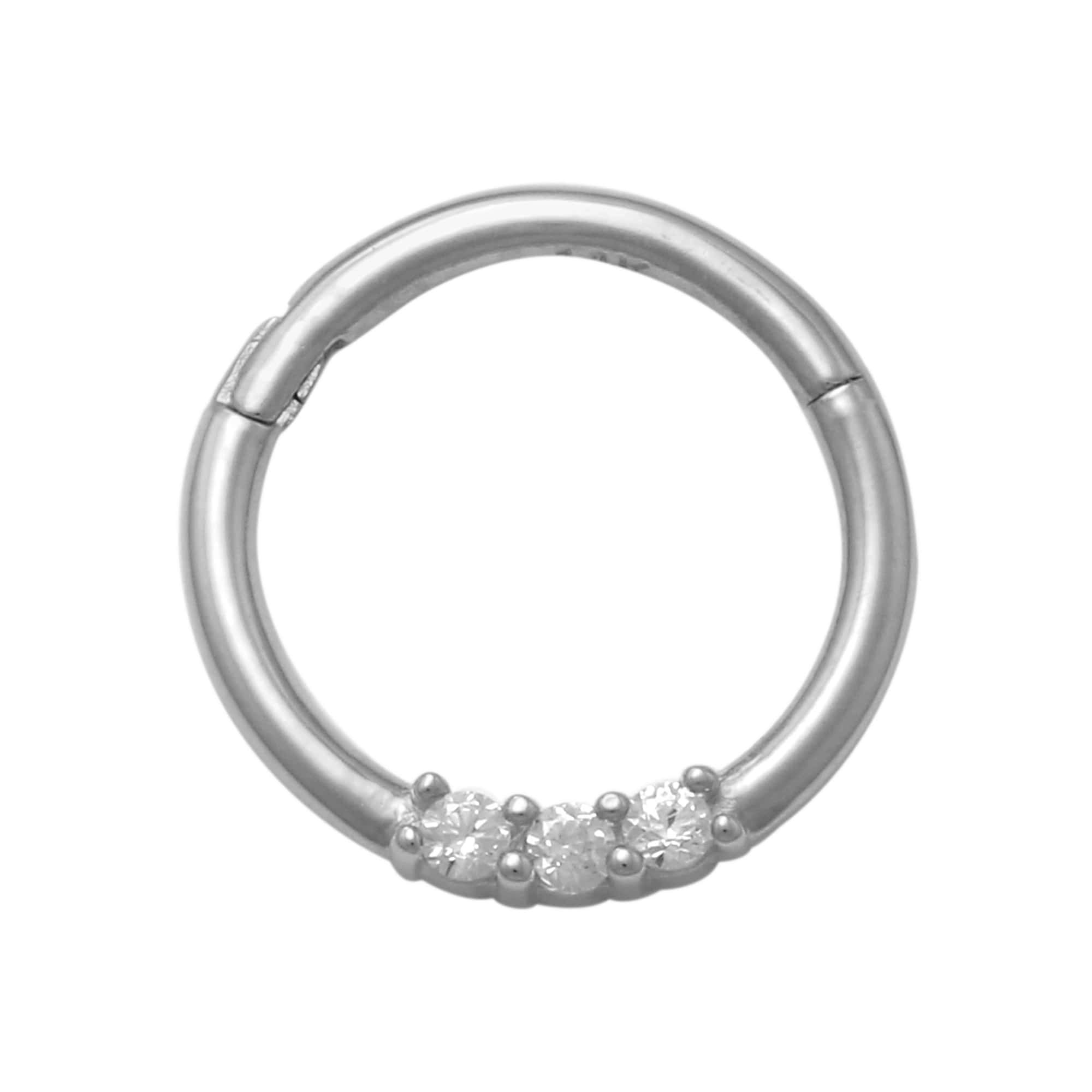 14K Solid Gold 0.041 Diamond Nose Piercings