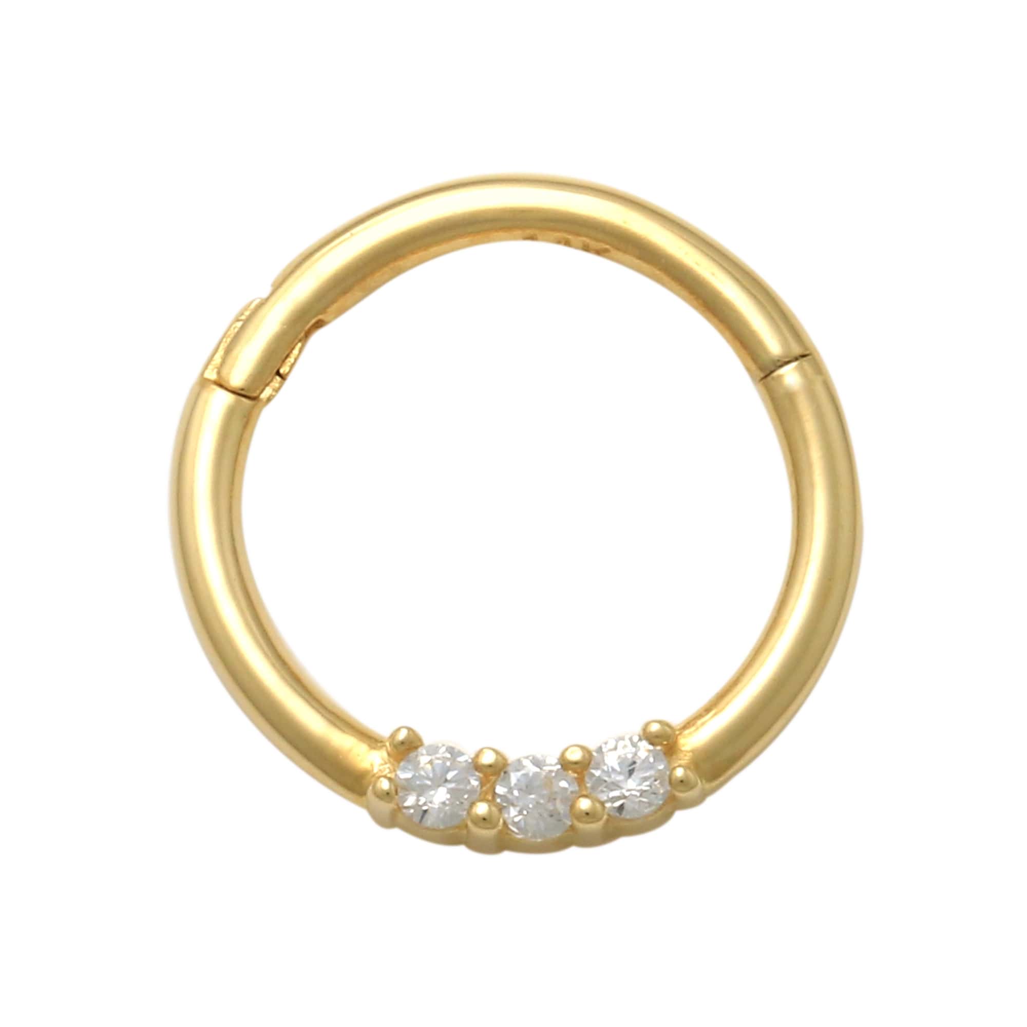 14K Solid Gold 0.041 Diamond Nose Piercings