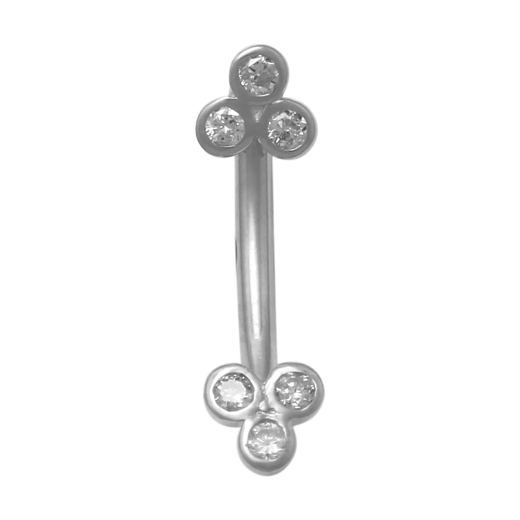 14K Solid Gold 0.041ctw Diamond Body Piercings - Size Option Available