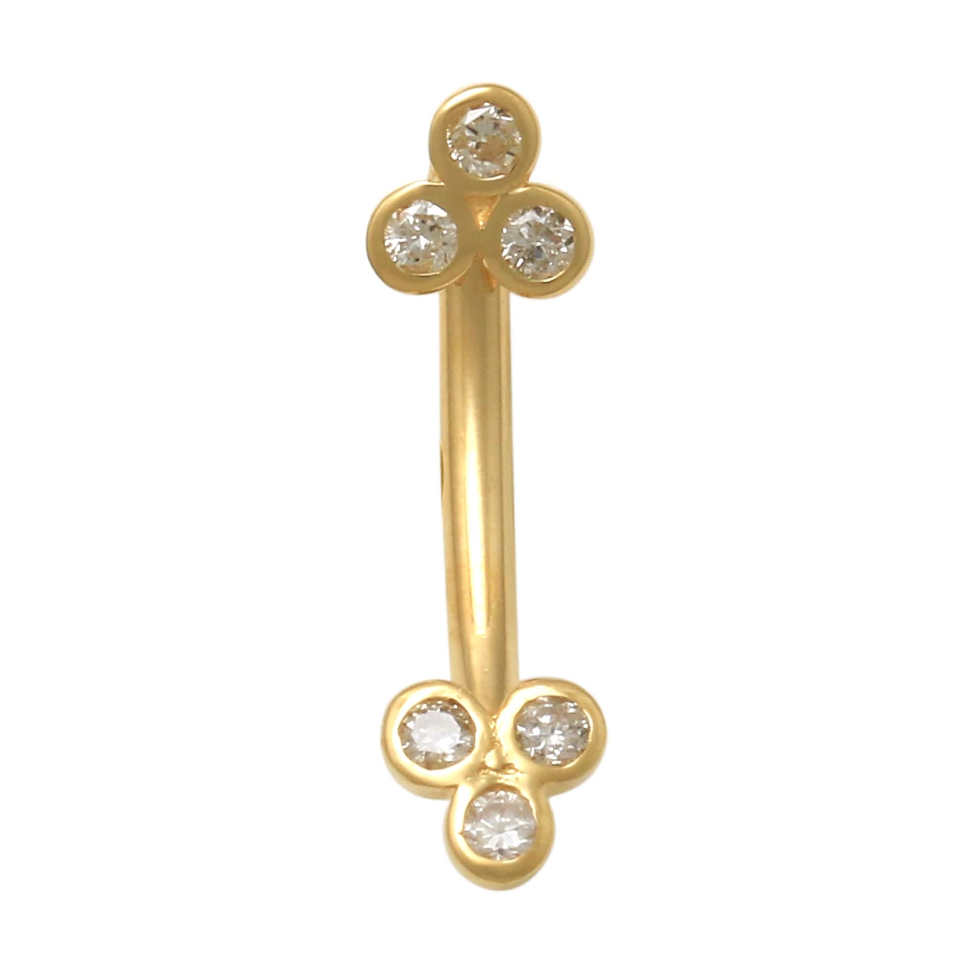 14K Solid Gold 0.041ctw Diamond Body Piercings - Size Option Available