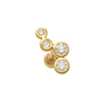14K Solid Gold 0.125ctw Diamond Ear Piercings