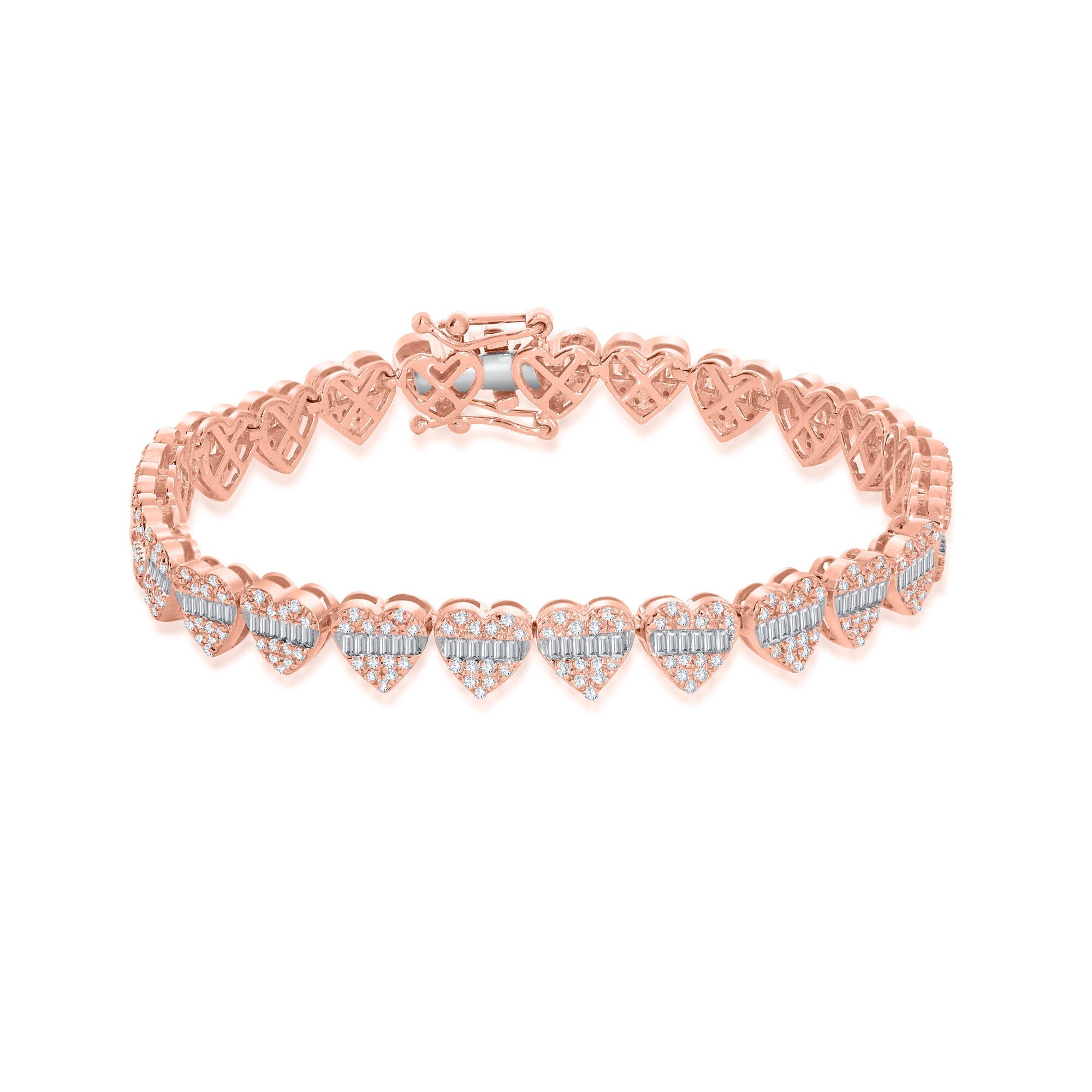 14K Solid Gold  2.26-2.30ctw Diamond Bracelets Size Option Avaiable