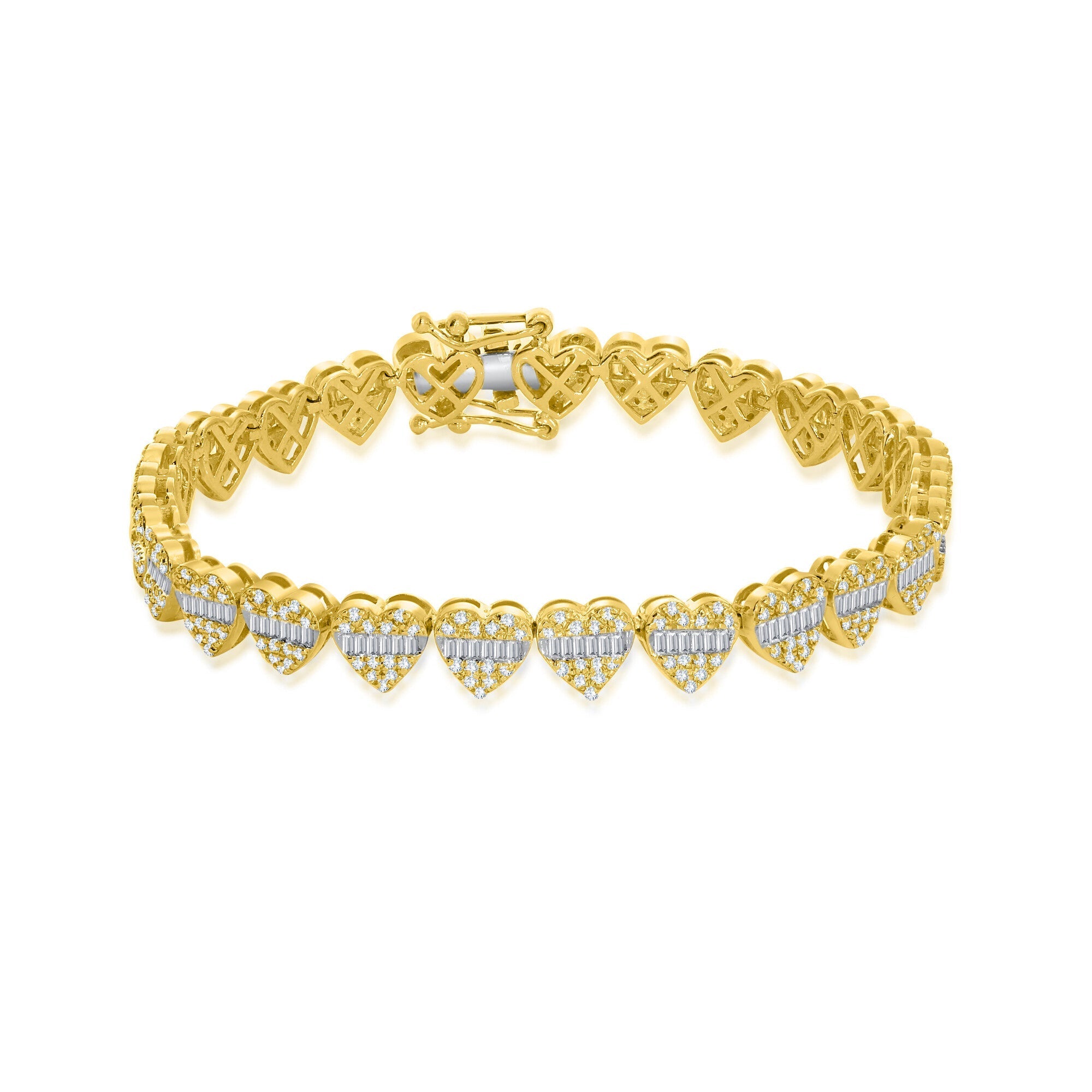 14K Solid Gold  2.26-2.30ctw Diamond Bracelets Size Option Avaiable