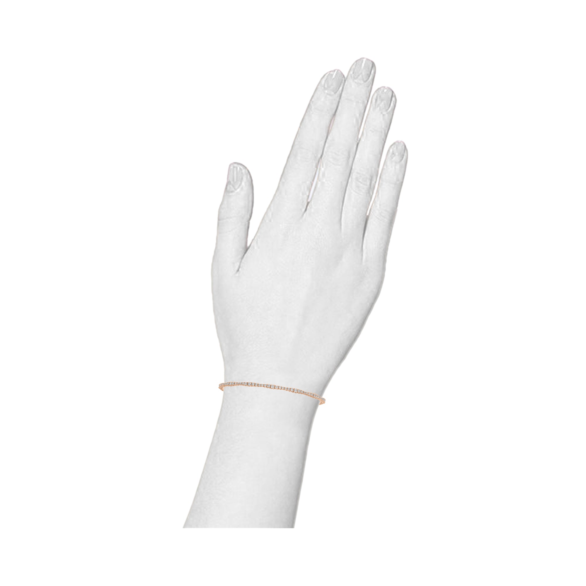 14K Solid Gold 0.86ctw - 0.90ctw Diamond Bracelets - Size Available